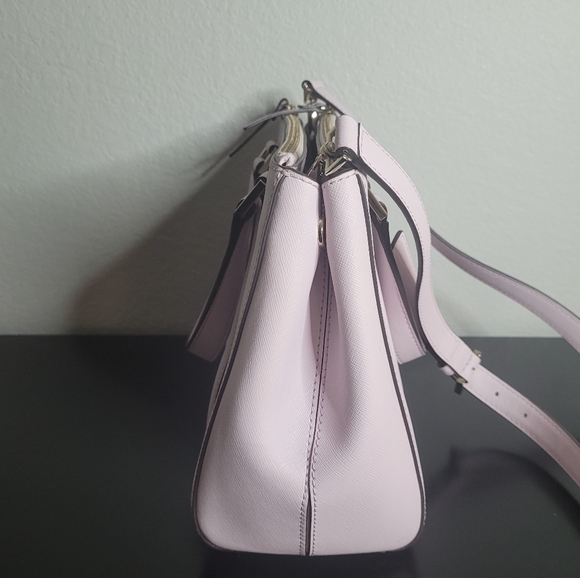 KATE SPADE NEW YORK Newbury Lane Small Pink Loden Leather Satchel Crossbody - Picture 4 of 13